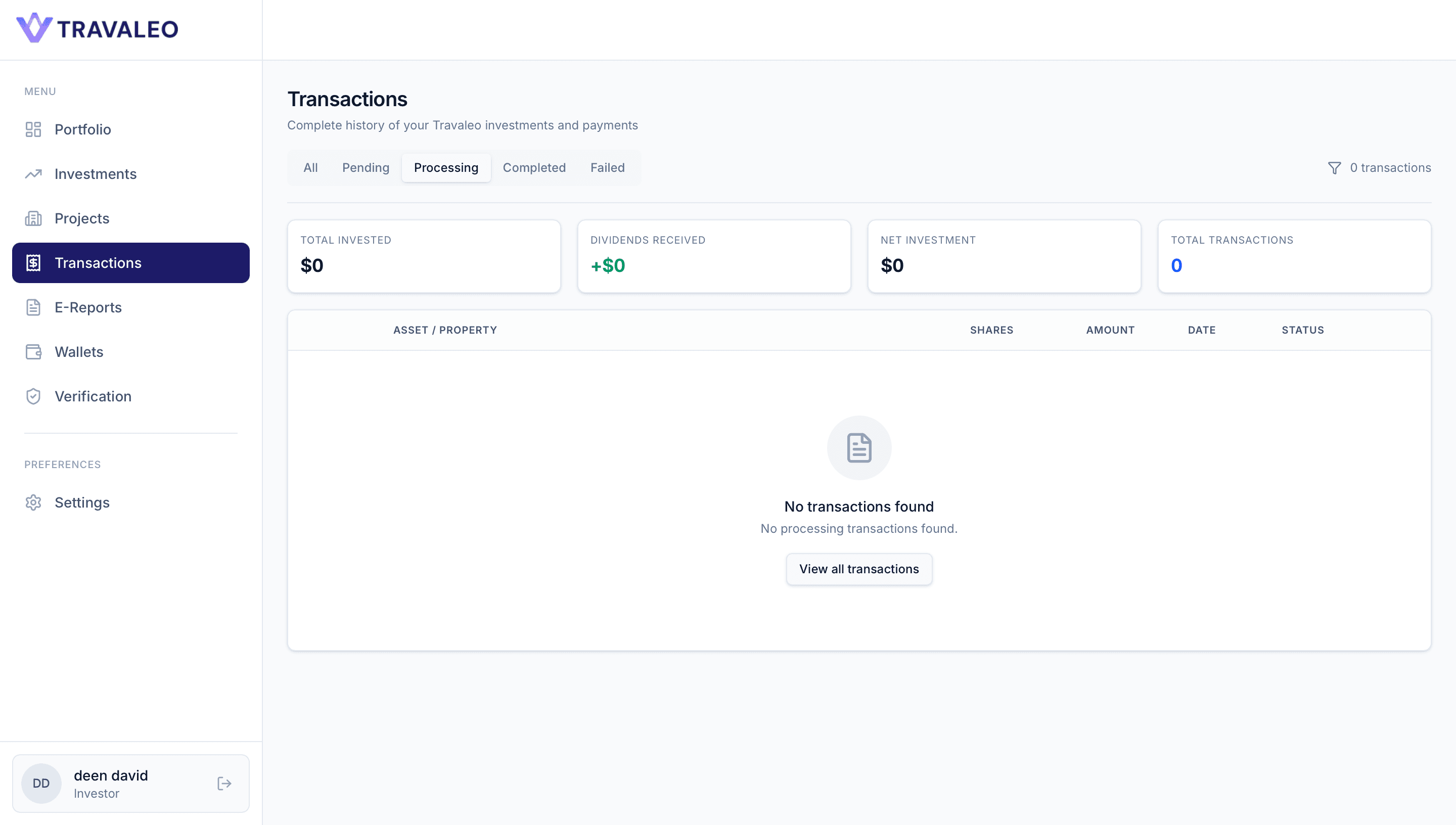 View Transactions illustration